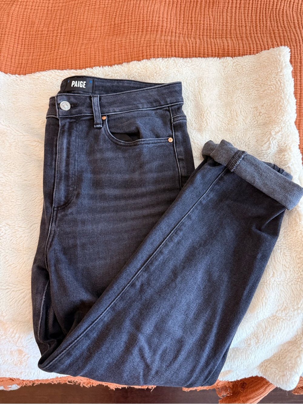 PAIGE High-Rise Charcoal Skinny Jeans